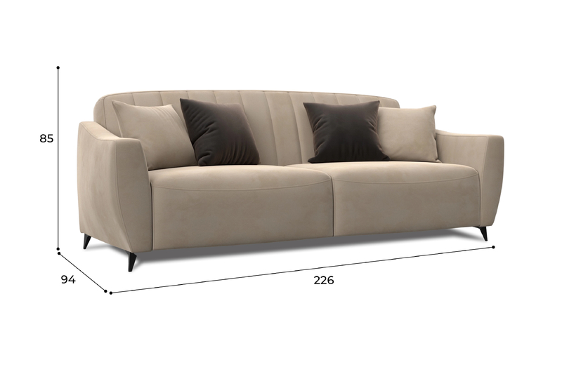 Диван-книжка Лига-095 НПБ, Велюр, SEVEN 729 бежевый