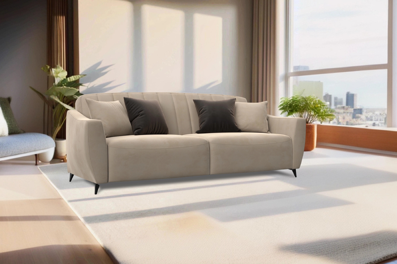 Диван-книжка Лига-095 НПБ, Велюр, SEVEN 729 бежевый