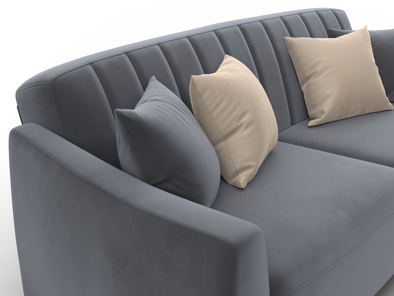 Диван-книжка Лига-095 НПБ, Велюр, SEVEN 17 серый