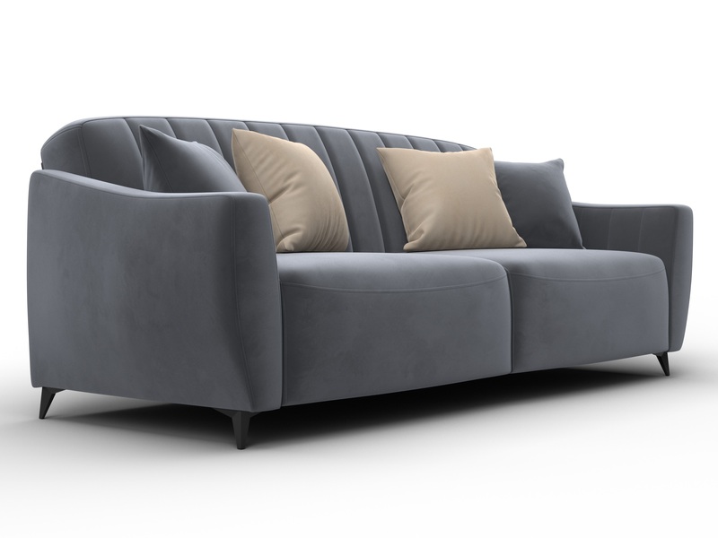 Диван-книжка Лига-095 НПБ, Велюр, SEVEN 17 серый