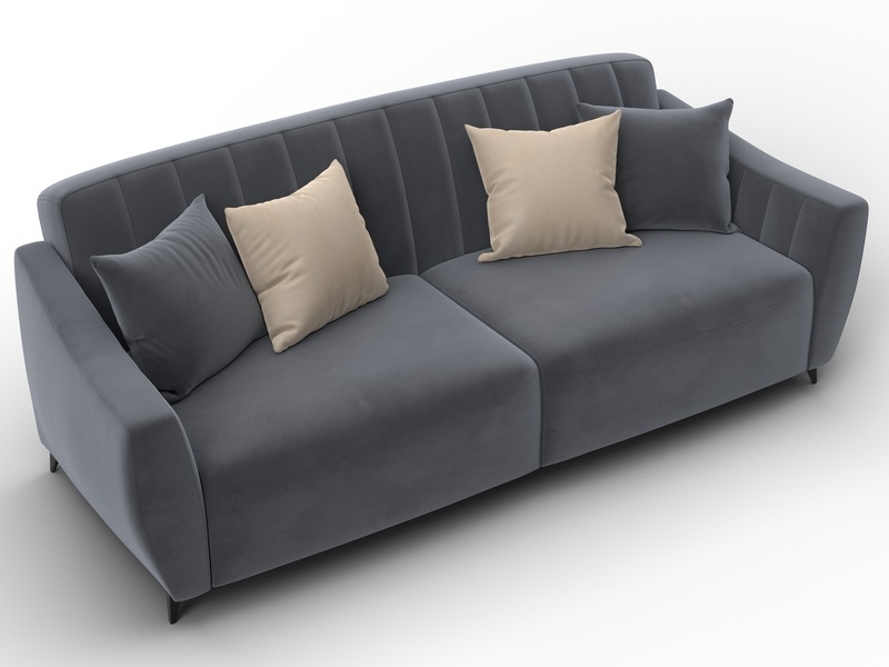 Диван-книжка Лига-095 НПБ, Велюр, SEVEN 17 серый