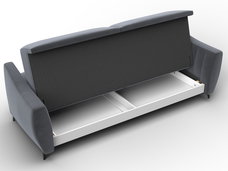 Диван-книжка Лига-095 НПБ, Велюр, SEVEN 17 серый