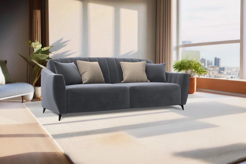 Диван-книжка Лига-095 НПБ, Велюр, SEVEN 17 серый