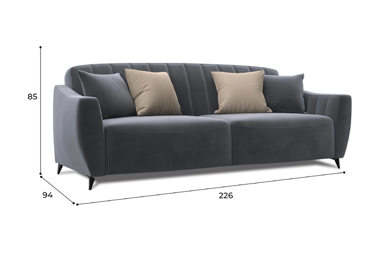 Диван-книжка Лига-095 НПБ, Велюр, SEVEN 17 серый