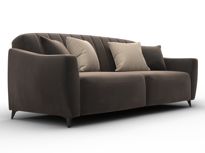 Диван-книжка Лига-095 НПБ, Велюр, SEVEN 727 коричневый