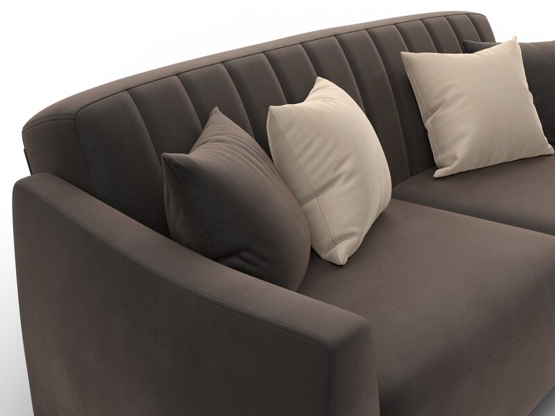 Диван-книжка Лига-095 НПБ, Велюр, SEVEN 727 коричневый