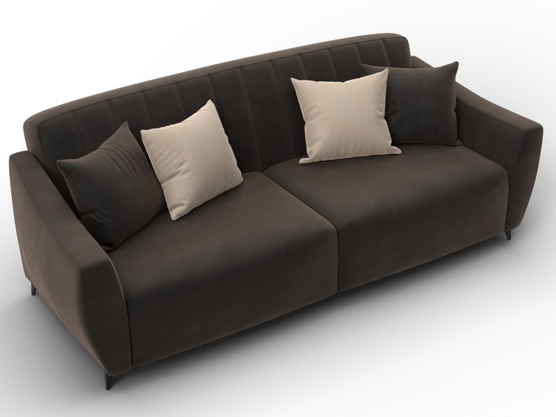 Диван-книжка Лига-095 НПБ, Велюр, SEVEN 727 коричневый