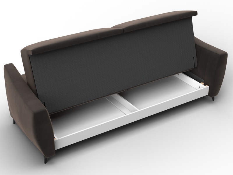 Диван-книжка Лига-095 НПБ, Велюр, SEVEN 727 коричневый