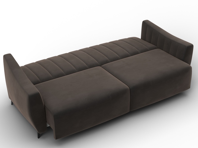 Диван-книжка Лига-095 НПБ, Велюр, SEVEN 727 коричневый