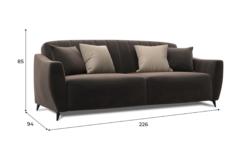 Диван-книжка Лига-095 НПБ, Велюр, SEVEN 727 коричневый