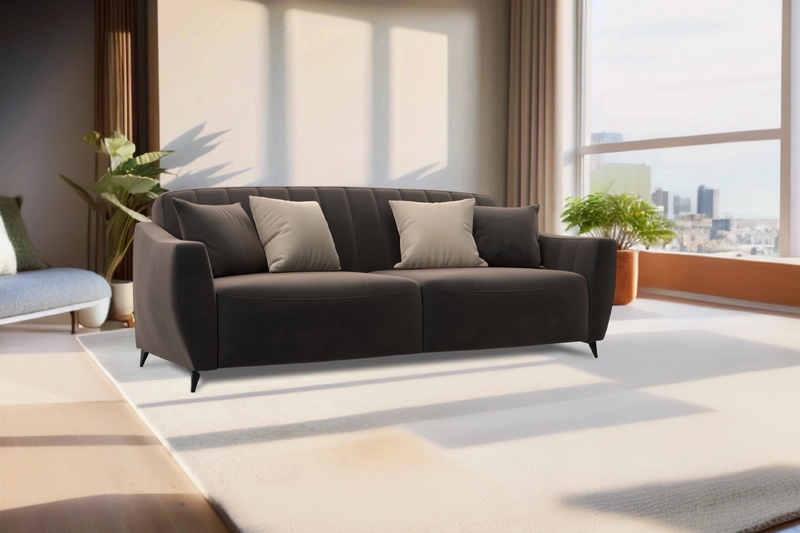 Диван-книжка Лига-095 НПБ, Велюр, SEVEN 727 коричневый