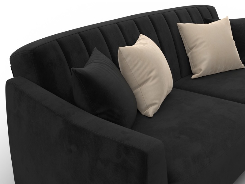 Диван-книжка Лига-095 НПБ, Велюр, SEVEN 35 черный