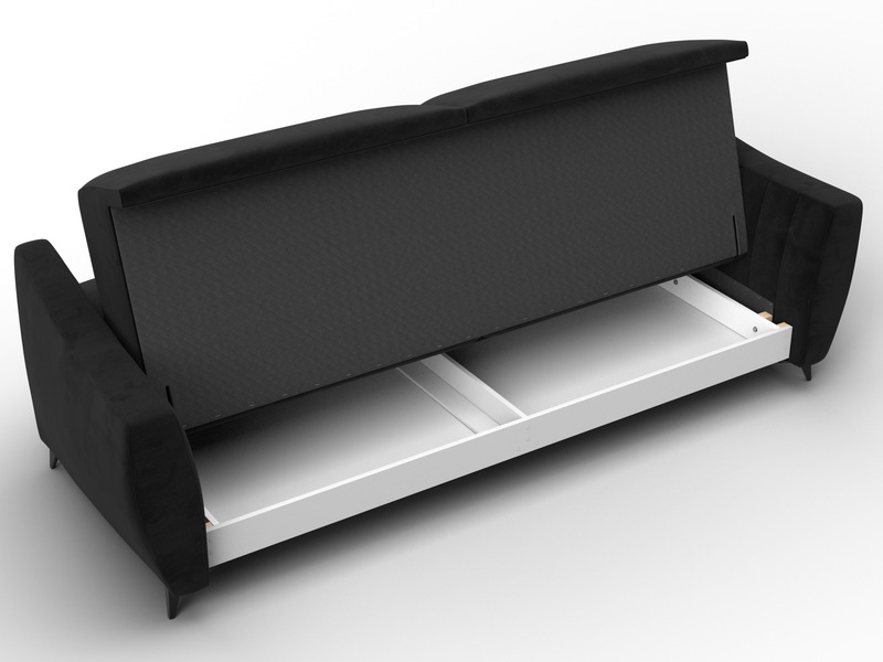 Диван-книжка Лига-095 НПБ, Велюр, SEVEN 35 черный