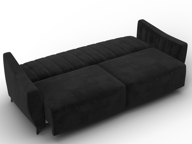 Диван-книжка Лига-095 НПБ, Велюр, SEVEN 35 черный