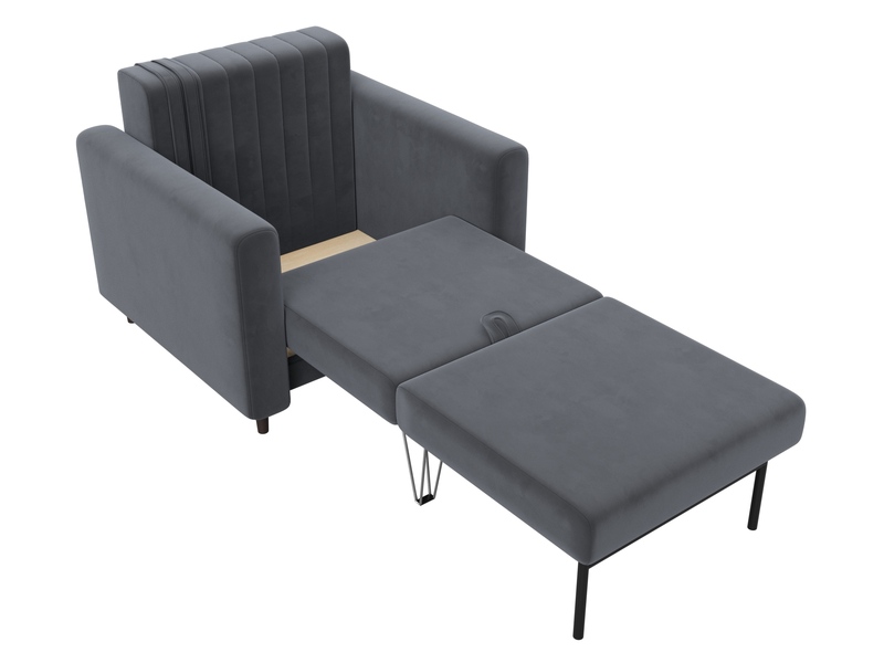 Кресло Лига-070, Велюр, SEVEN 17 серый