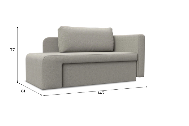 Кушетка Лига-097, Рогожка, Амур 02 бежевый