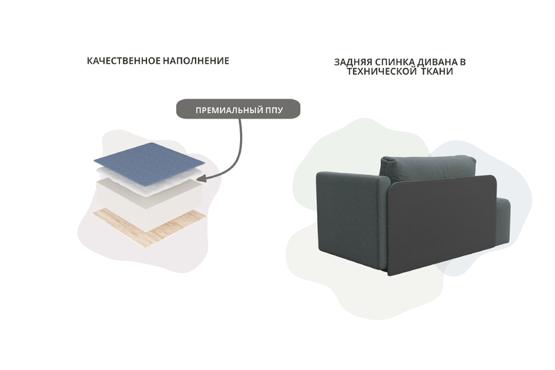 Кушетка Лига-097, Рогожка, Амур 07 серый