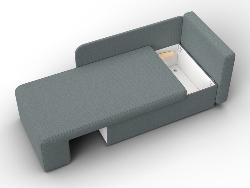 Кушетка Лига-097, Рогожка, Амур 07 серый