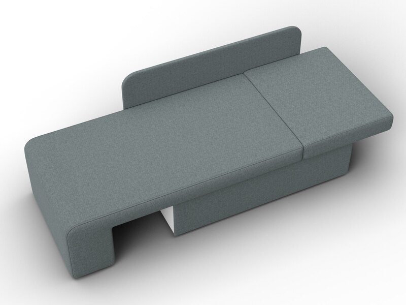 Кушетка Лига-097, Рогожка, Амур 07 серый