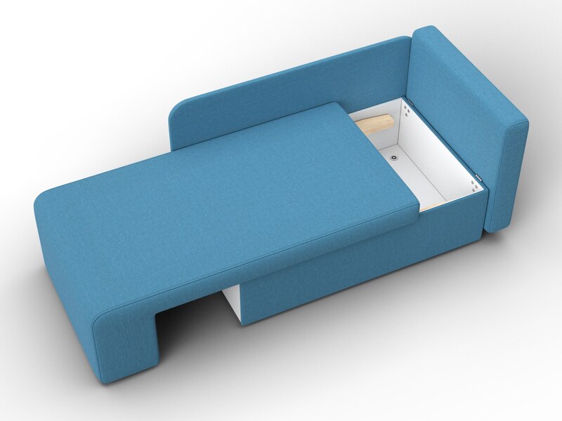 Кушетка Лига-097, Рогожка, Амур 10 голубой