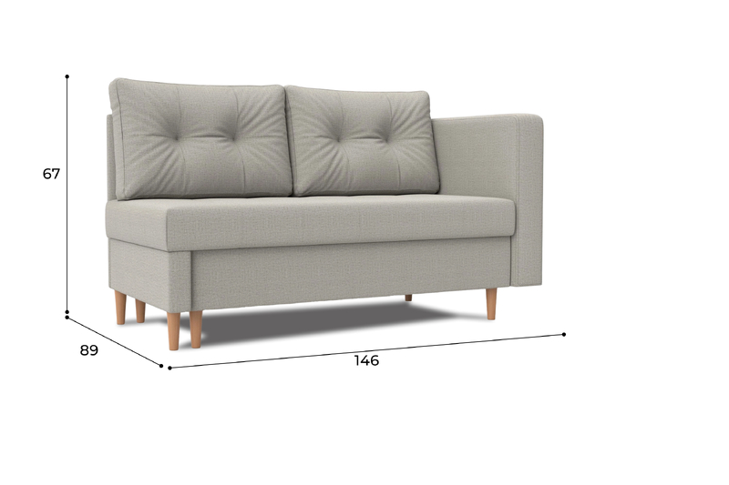 Кушетка Лига-098, Рогожка, Амур 02 бежевый