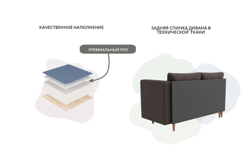 Кушетка Лига-098, Рогожка, Амур 05 коричневый