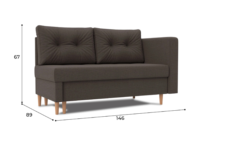 Кушетка Лига-098, Рогожка, Амур 05 коричневый