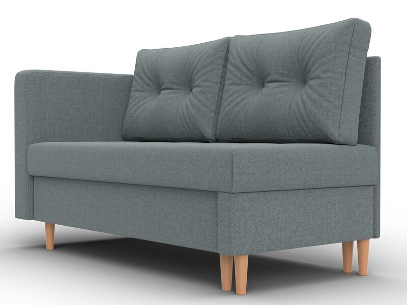 Кушетка Лига-098, Рогожка, Амур 07 серый