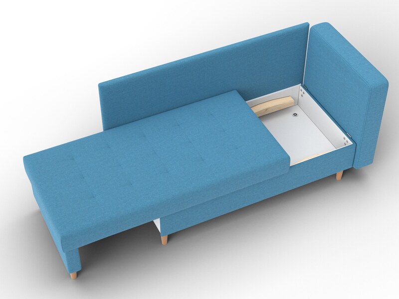 Кушетка Лига-098, Рогожка, Амур 10 голубой