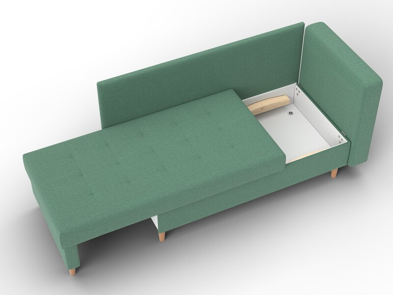 Кушетка Лига-098, Рогожка, Амур 11 зеленый