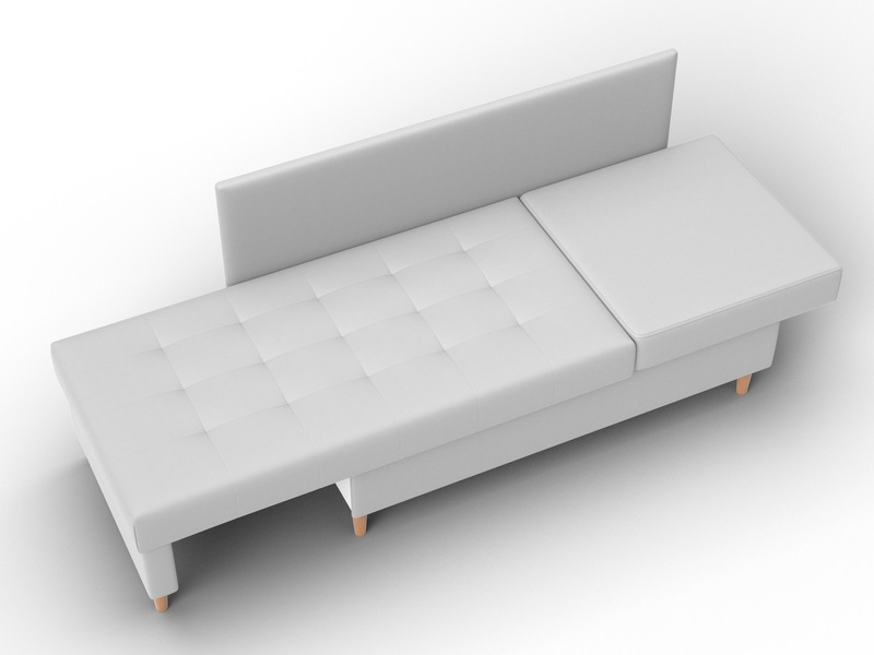 Кушетка Лига-098, Экокожа, экокожа белый