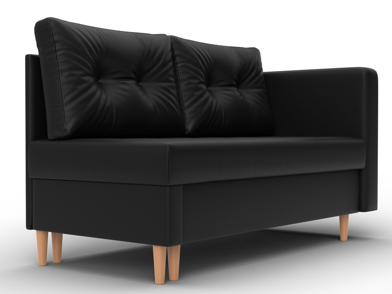 Кушетка Лига-098, Экокожа, экокожа черный