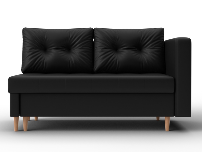 Кушетка Лига-098, Экокожа, экокожа черный