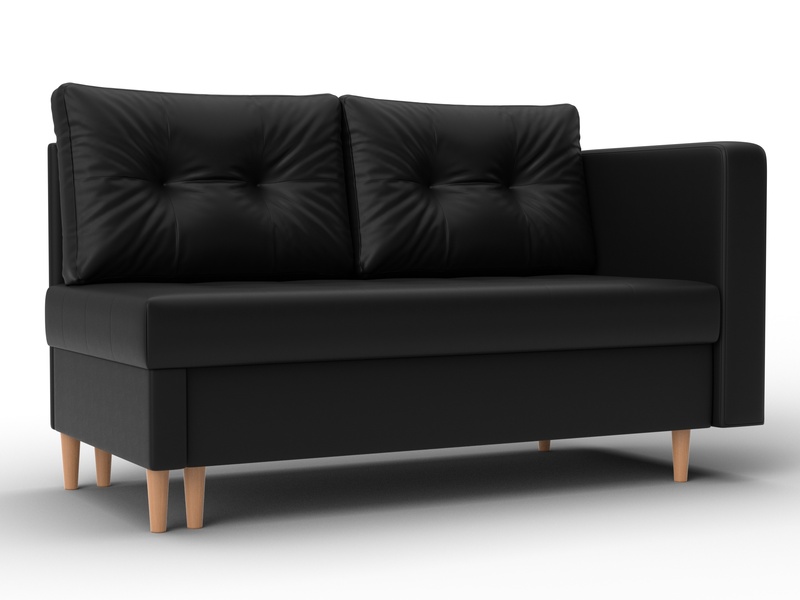 Кушетка Лига-098, Экокожа, экокожа черный