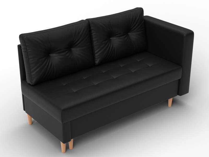 Кушетка Лига-098, Экокожа, экокожа черный