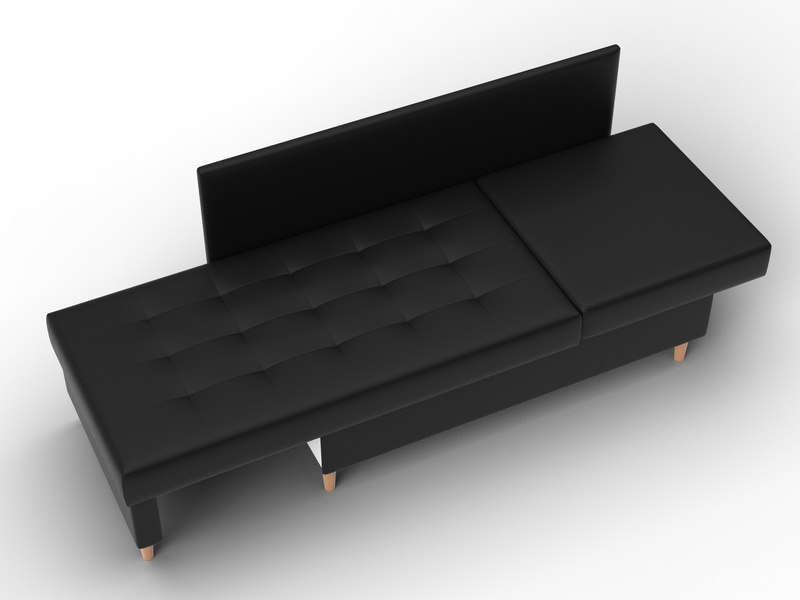 Кушетка Лига-098, Экокожа, экокожа черный