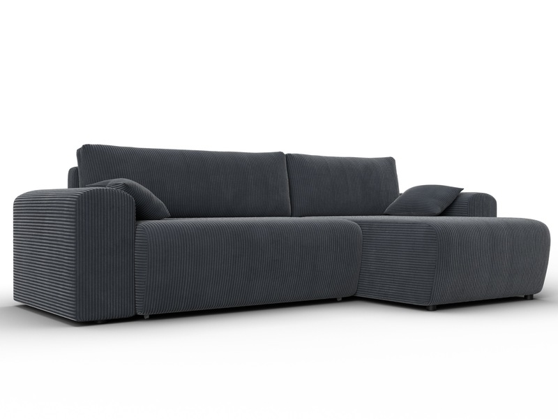 Диван угловой Лига-099 угол универсальный, Велюр, Vertical серый