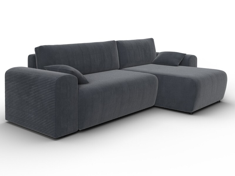 Диван угловой Лига-099 угол универсальный, Велюр, Vertical серый