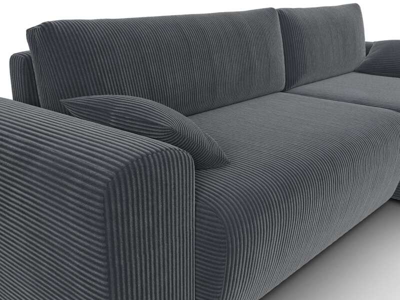 Диван угловой Лига-099 угол универсальный, Велюр, Vertical серый