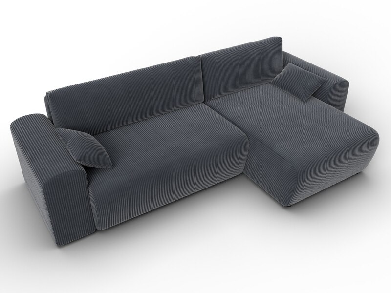 Диван угловой Лига-099 угол универсальный, Велюр, Vertical серый