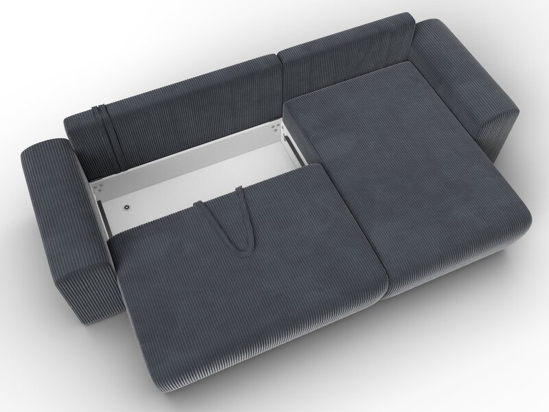 Диван угловой Лига-099 угол универсальный, Велюр, Vertical серый