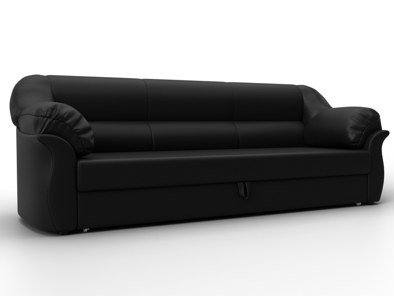 Диван прямой Карнелла, Экокожа, Черный