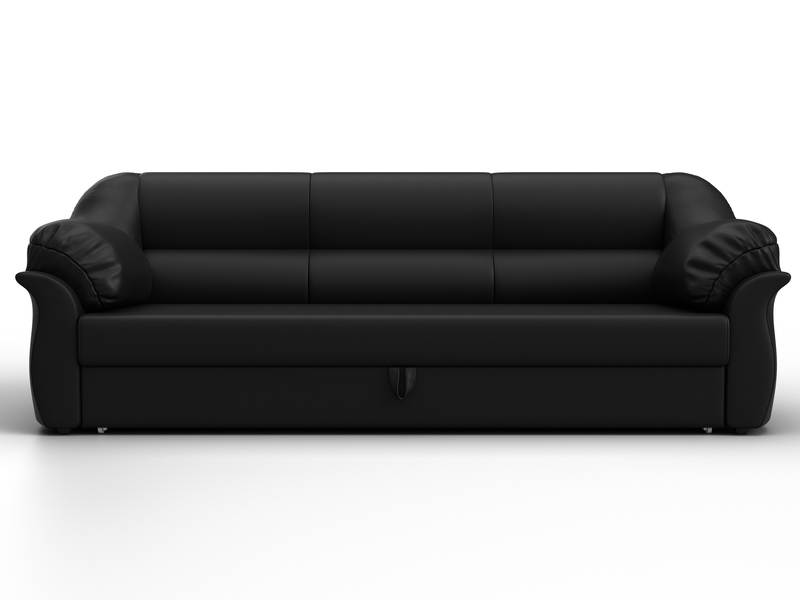 Диван прямой Карнелла, Экокожа, Черный