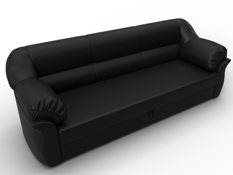 Диван прямой Карнелла, Экокожа, Черный