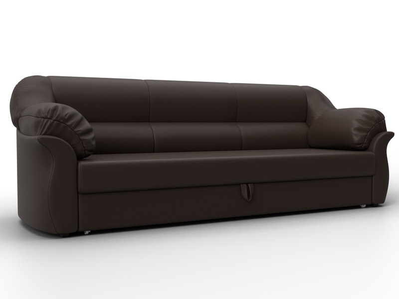 Диван прямой Карнелла, Экокожа, Коричневый
