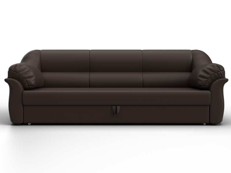 Диван прямой Карнелла, Экокожа, Коричневый
