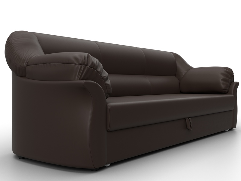 Диван прямой Карнелла, Экокожа, Коричневый