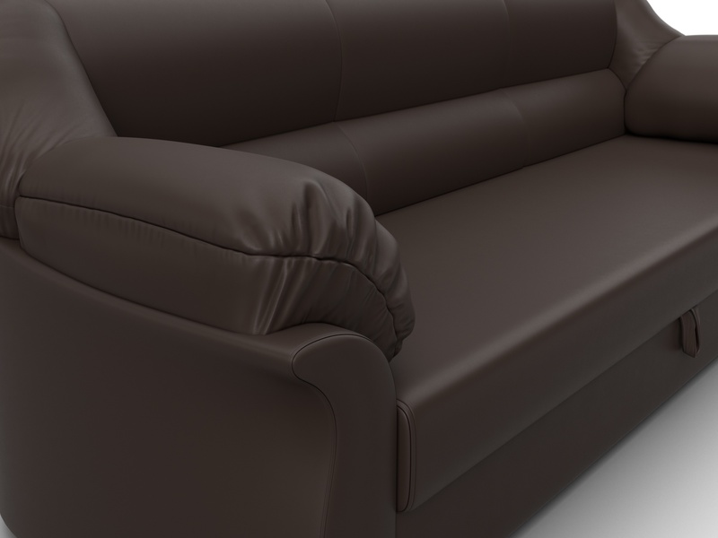 Диван прямой Карнелла, Экокожа, Коричневый