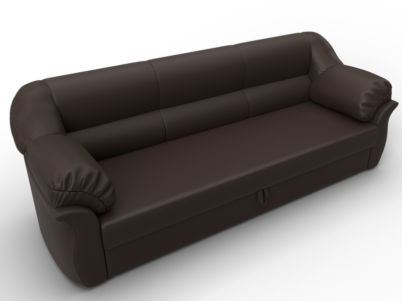 Диван прямой Карнелла, Экокожа, Коричневый
