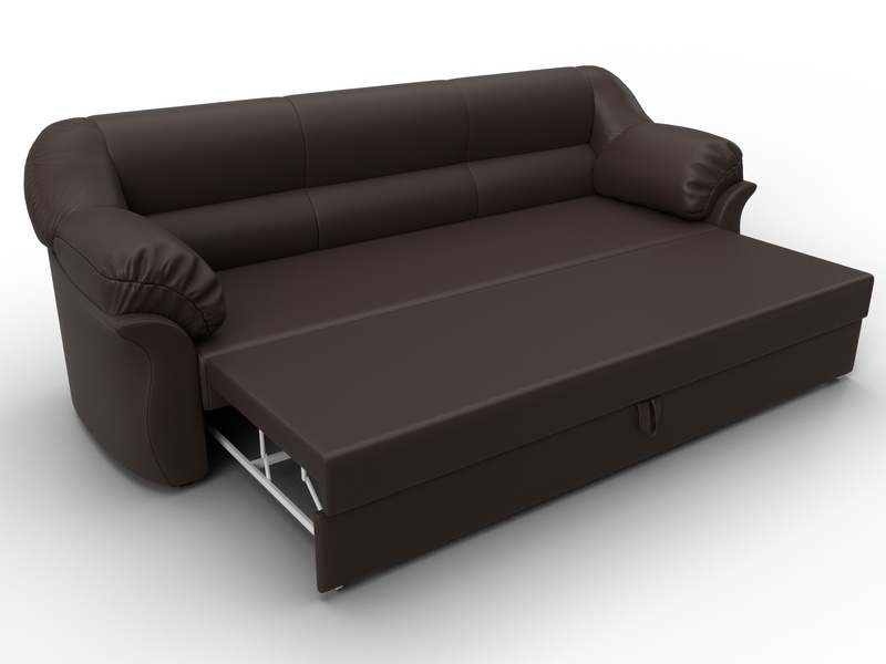 Диван прямой Карнелла, Экокожа, Коричневый